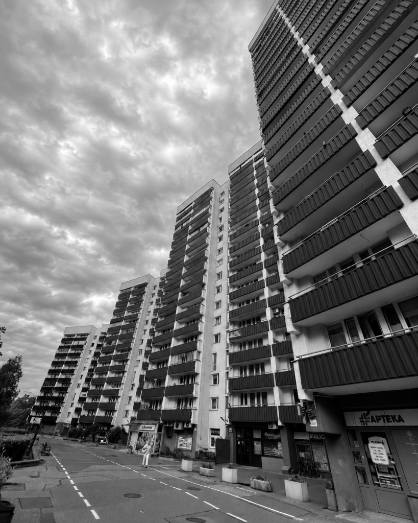 The 19-storey residential block at Grochowska 200 in Warsaw